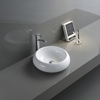 Ruvati 18" Rnd Bathroom Vessel Sink Wht Above Vanity Counter Circular Ceramic RVB0318